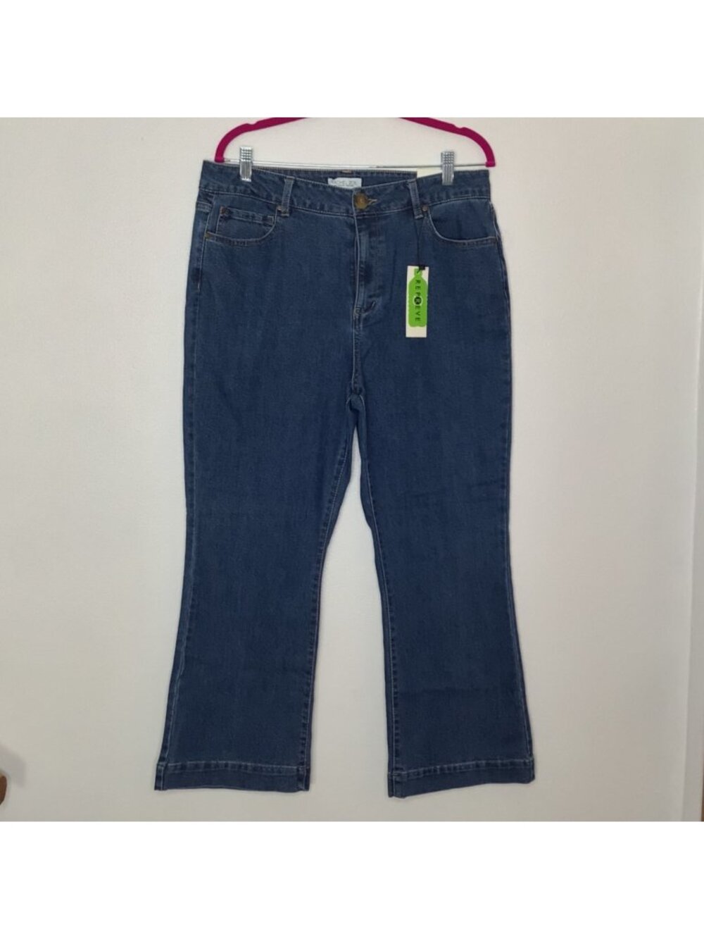 Rachel Zoe Hi-Rise Ankle Flare Jeans Size 14 Blue Made From Recycled Fibers
